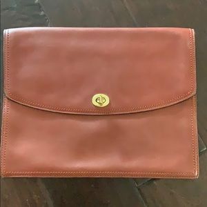 Coach large leather envelope clutch